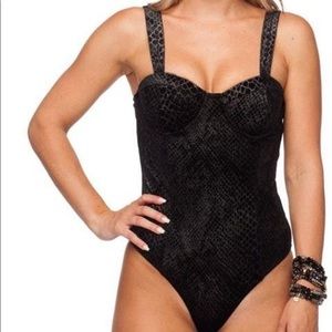Buddy Love velvet bustier bodysuit